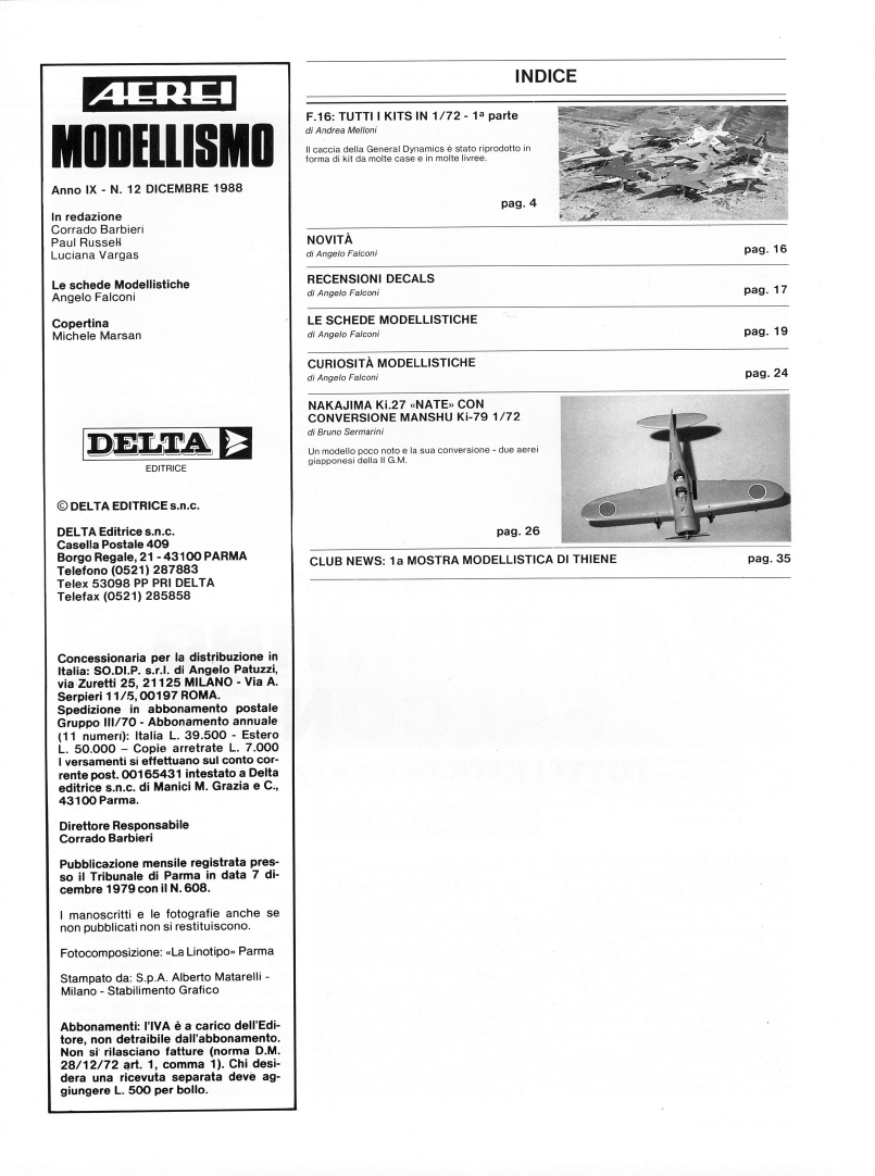 Aerei Modellismo 1988-12